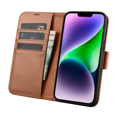 Obrázek produktu pro Icarer Case Kožené pouzdro pro Iphone 14 Brown