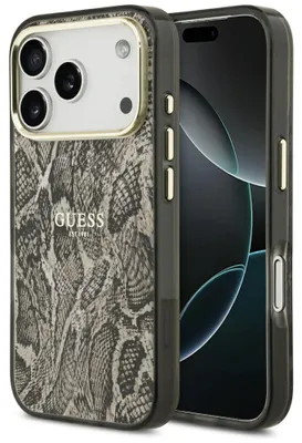 Imagen del producto de Funda Guess con estampado Python para iPhone 18 Pro Max / 17 Pro Max, color marrón