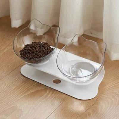 Image de Litière antidérapante à deux niveaux avec support, gamelle et bol à eau pour chats et chiens, antidérapante, à deux niveaux, bol à eau
