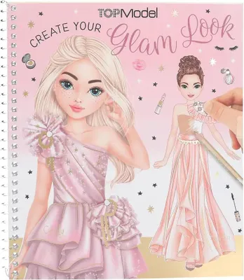 Produktbild von Depesche 13583 TOPModel Create Your Glam Look - Malbuch Set mit 36 Seiten zum Gestalten von Outfits, inkl. 6 Stickerbogen
