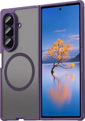 Immagine prodotto di Custodia magnetica per Samsung Galaxy Z Fold 7 cover Magsafe cover protettiva Telaio antiurto in TPU forte anello magnetico, viola