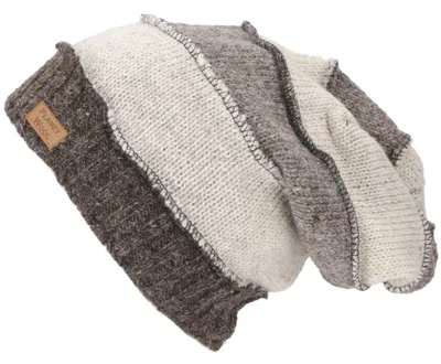 Produktbild von Wollmütze, Nepalmütze, Patchwork Beanie - Grau, Uni, Wolle, Hüte, Mützen