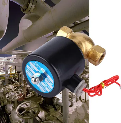 Obrázek produktu pro Dvoucestný magnetický ventil z mosazi, normálně uzavřený, pro vzduch, vodu, páru (DC24V)