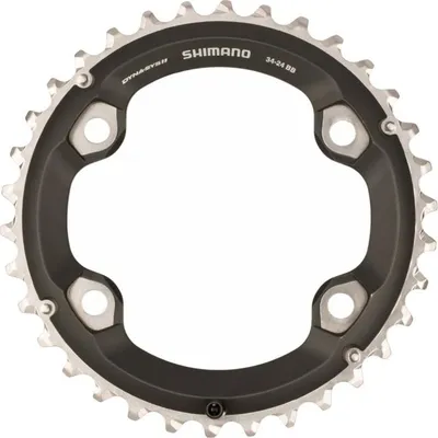 Image de Shimano pièces pédalier Deore FC-M6000-2, 38Z, Ø=96mm, intérieur, Shimano, 4-bras, aluminium, noir