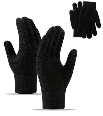 Produktbild von Strickhandschuhe für Erwachsene, Schwarz