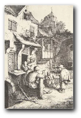 Produktbild von Kunstdruck „Der bucklige Geigenspieler“ von Adriaen van Ostade – 60 x 90 cm – ungerahmt