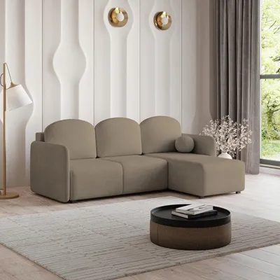Produktbild von Masseno Ecksofa SUVINO mit Schlaffunktion L-Form, Sofa mit Bettkasten, Wohnzimmersofa, Couch, Soffa, Bettsofa, Couchgarnitur- Braun, NEVE 16