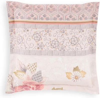 Obrázek produktu pro Bassetti Povlak na polštář z bavlny HANAMI BEIGE 100% čistý bavlněný satén Licence/certifikát:OEKO-TEX 40x40 květinový vzor *9330020 HW 2024 Novinka