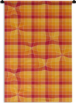 Produktbild von MuchoWow® Wandteppich Wandbehang Orange - Muster - Abstrakt 60x90 cm Tapisserie Dekoration Wandtuch - Foto-Teppich - Abwaschbar
