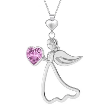 Halskette Schutzengel Echtschmuck Glücksbringer für Damen I 50cm
