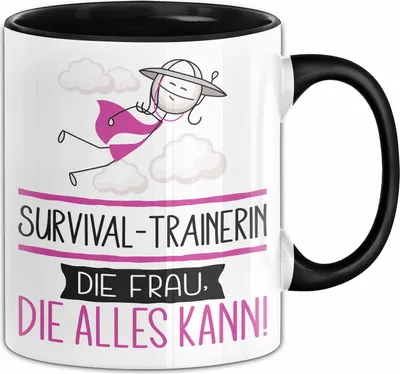 Produktbild von Survival-Trainerin Geschenk Tasse Becher Die Frau Die Allen Kann Geschenkidee für eine Survival-Trainerin Lustig (Schwarz)