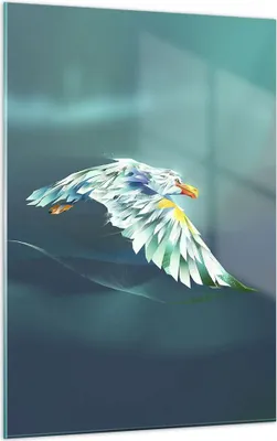 Produktbild von Bilder auf glas - Einteilig - Adler Abstraktion - 50x70cm - Glasbilder - Wandbilder - Bilder - zum Aufhängen bereit - Wanddekoration aus Glas - Glas Bilder - Wandbild auf Glas - GPA50x70-3833
