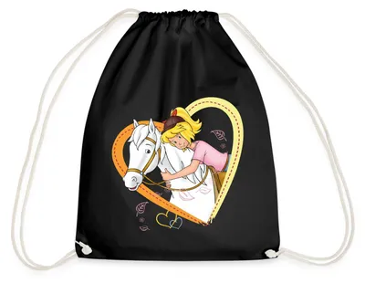 Produktbild von Spreadshirt Bibi Und Tina Sabrina Herz Turnbeutel, One size, Schwarz
