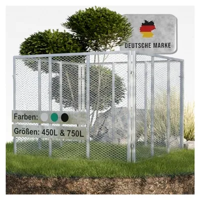 Produktbild von Komposter Garten 100x100x75 cm | 750L verzinkter & pulverbeschichteter Metallkomposter | Metall Kompostbehälter für Rasenschnitt & Biomüll | Gartenkomposter mit Stecksystem | Kompostbehälter