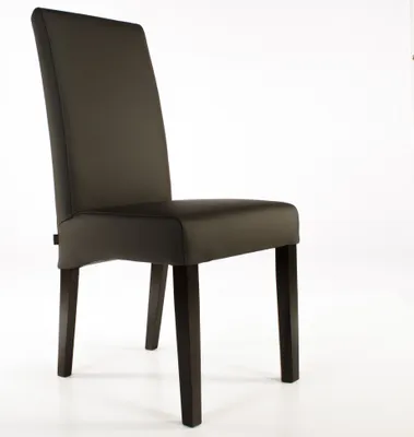 Produktbild von SIX Echt-Lederstuhl Massiv mit Nosag Federn Komfort Latexgurte Design Esszimmerstuhl Bambi Vollbezogen-Rindsleder Holzgestell Vollverleimt 150kg Belastbar Wenge Dark Braun