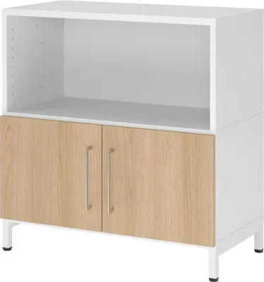 Produktbild von Hammerbacher Regal FlexWall Türen 2OH Sockel weiß/eiche