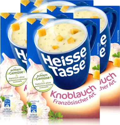 Produktbild von Heisse Tasse Knoblauch Französische Art mit Croûtons 3 Beutel á 17,9g (4er Pack)