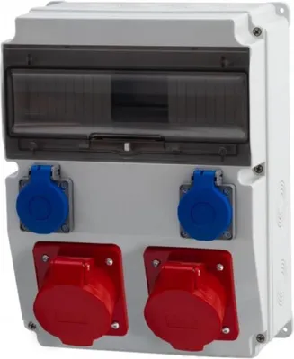 Zdjęcie produktu dla Rozdzielacz CAJA 16 A/5P, 32 A/5P, 2x230 V 12 M IP65