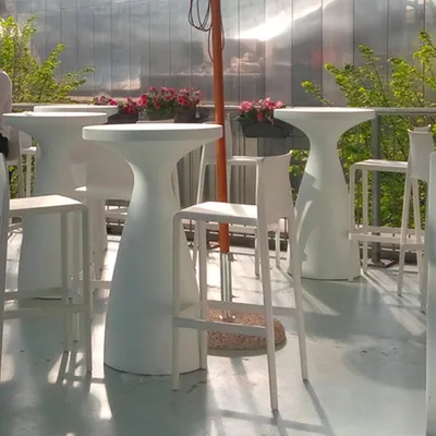 Immagine prodotto di Tavolino da Giardino Ø65x110 cm in Resina Arkema Drink Bianco