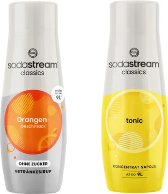 Productafbeelding van Set met 2 concentraten: Sodastream sinaasappelsiroop, sinaasappel zonder suiker + tonic