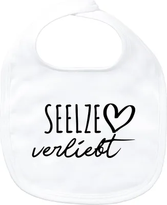 Produktbild von Huuraa Baby Lätzchen Seelze verliebt White Klettverschluss  Baumwolle Latz Geschenkidee