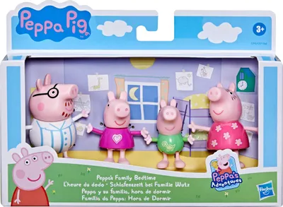 Produktbild von Peppa Pig Familienpackung mit Figuren im Schlafanzug