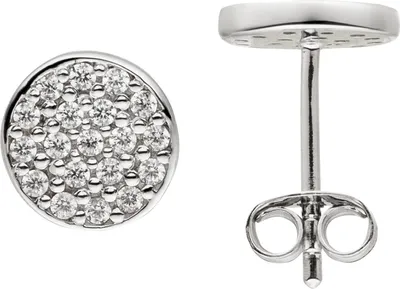 Produktbild von Ohrstecker 925 Sterling Silber 38 Zirkonia 8 mm