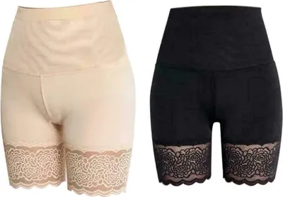 Immagine prodotto di Mutande da donna Pantaloncini con cintura in pizzo Mutandine senza cuciture Biancheria intima Anti-Chafing (2 pezzi) - LACYFIT S/M