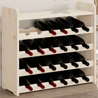 Produktbild von "2026 Promotion" Weinregal mit Oberplatte 67,5x25x60 cm Massivholz Kiefer - Weinregale CC23223