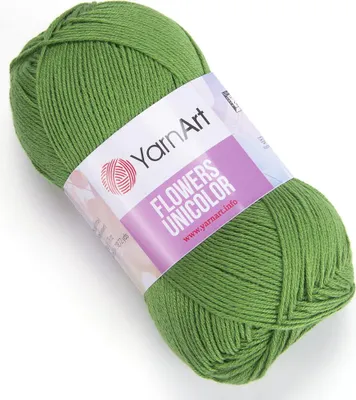 Produktbild von YarnArt Flowers Unicolor 759 Grün - 200m/50g, Baumwolle-Polyacryl-Mischung, Sportgewichtgarn