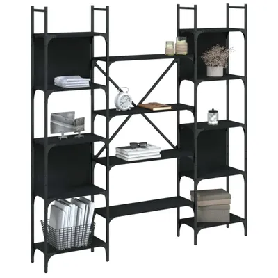 Produktbild von Bücherregal Schwarz 155,5x24x166,5 cm Holzwerkstoff