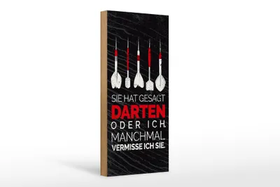 Produktbild von Holzschild  lustig sie gesagt Darten oder ich, 27 x 10 cm, Holzschilder Spruch Sport Hobby