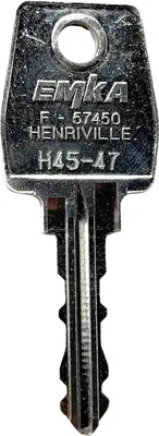 Produktbild von Strenger Hauptschlüssel EMKA 43001-48000, Schließsystem, Schlüsselsystem, Sicherheitsschlüssel, vernickelter Stahl, passend für Sperren 43001 bis 48000