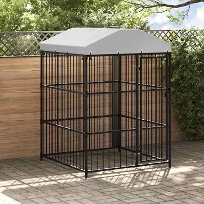 Obrázek produktu pro vidaXL Venkovní bouda pro psy se zastřešením 150 x 150 x 200 cm