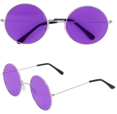 Immagine prodotto di Brille Hippie XL con lenti viola – Occhiali da festa anni '70