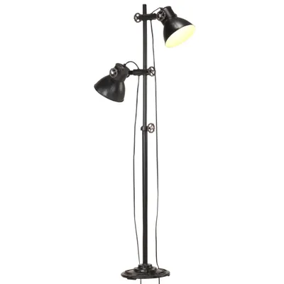 Produktbild von vidaXL Stehlampe 2-flammig Schwarz E27 Gusseisen