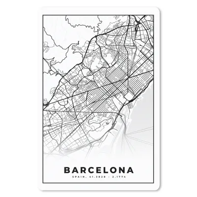 Produktbild von MuchoWow® Mauspad Mousepad Barcelona - Stadtplan - Karte - Schwarz und weiß 18x27 cm - Mousepads - Maus Mat - Pad - Mausunterlage