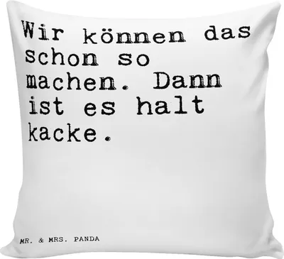 Produktbild von Mr. & Mrs. Panda Mikrofaser Kissen Wir können das schon... - Weiß - Geschenk, Spruch, 40x40, Sprüche Weisheiten Zitate Lustig Weisheit Worte, kuschelkissen, Sofakissen