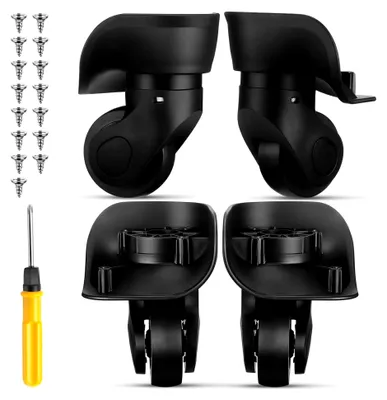 Produktbild von 1 Paar Ersatzrollen für Koffer - Ersatzräder für Weichschalen Hartschalen-Koffer Universal Kofferrollen Koffer Rollen Ersatz Gepäck Räder Ersatzrollen Gepäckräder Schwenkräder
