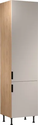 Produktbild von Küche Hochschrank 60 cm Küchenblock küchenmöbel, Sorento D60T AX Beige/Sonoma Eiche