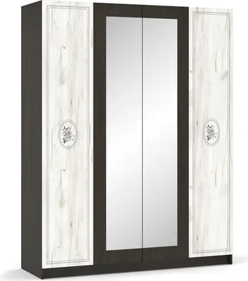 Obrázok produktu pre nabbi Štvordverová šatníková skriňa Amison W-4D - wenge / craft biely