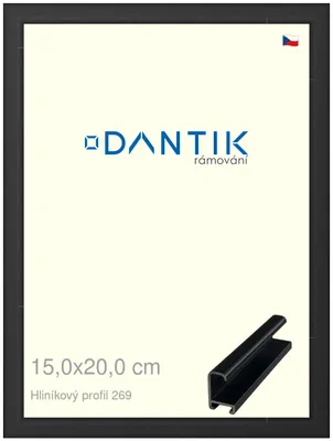 Obrázok produktu pre Rám DANTIK 15x20 | ALU profil 7269 čierny matný (sklo číre)
