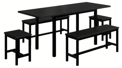 Immagine prodotto di Set tavolo da pranzo - Set per sala da pranzo - Set tavolo da cucina - Gruppo sedute - Tavolo allungabile - 160x70x75 cm - Pieghevole