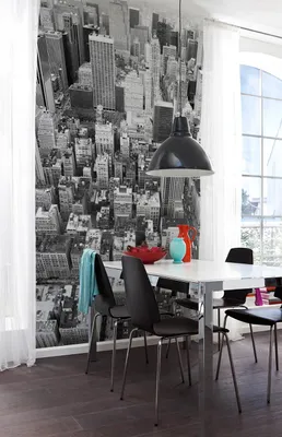 Produktbild von Komar Vlies Fototapete "Uptown", grau/weiß, 150 x 250 cm; V3-777