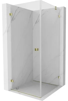 Obrázek produktu pro Mexen Lunar-B sprchová kabina s otočnými dveřmi levá 90 x 90 cm, transparentní, zlatá - 832-090-090-50-00-L