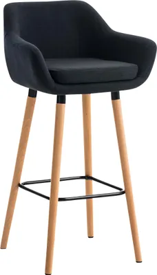 Produktbild von TPFLiving Barhocker Grande Gestell Holz Stoff Schwarz