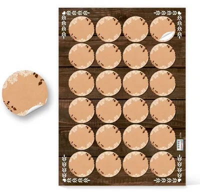 Produktbild von Logbuch-Verlag 24 Sticker zum Beschriften boho vintage - Universalaufkleber als Namensaufkleber Gastgeschenk Verzierung Hochzeitsdeko96 Aufkleber / 4 Bögen