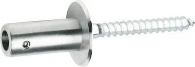 Produktbild von Gerader Rundstabhalter aus V2A Edelstahl für Geländer und Handläufe