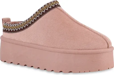 Produktbild von VAN HILL Damen Warm Gefütterte Pantoffeln Hausschuhe Bequeme Prints Schuhe 840734, Farbe: Rosa, Größe: 38