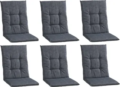 Produktbild von Gartenstuhlauflagen - Dunkelgrau - Mittellehner - 6er Set